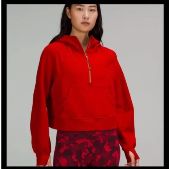 lululemon athletica Tops - NWT lululemon Lunar New Year Dark Red w/ Gold Scuba Oversized Half-Zip Hoodie
